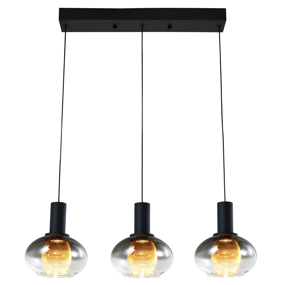 Pendant lamp Roales 3L, H125x50x16cm, LED 18W, 3000K, 518lm