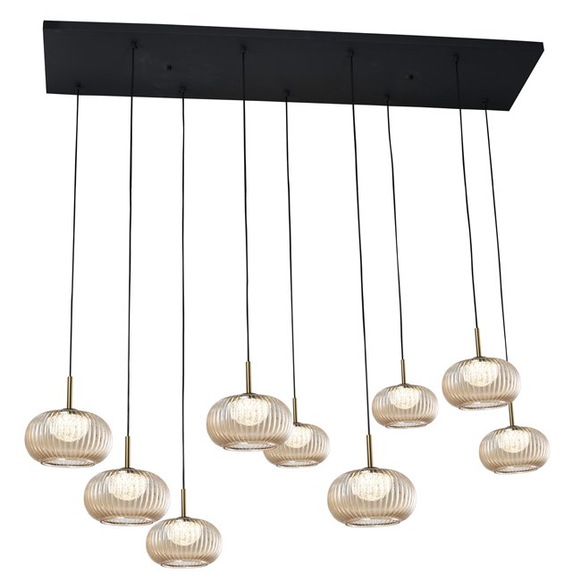 Pendant lamp Rbberton 9P amber, H150x100x27cm, G9x9
