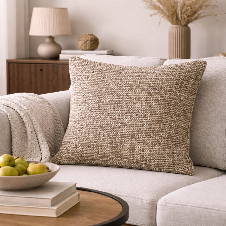 Декоративная наволочка Silencio, серо-коричневый, 60x60cm