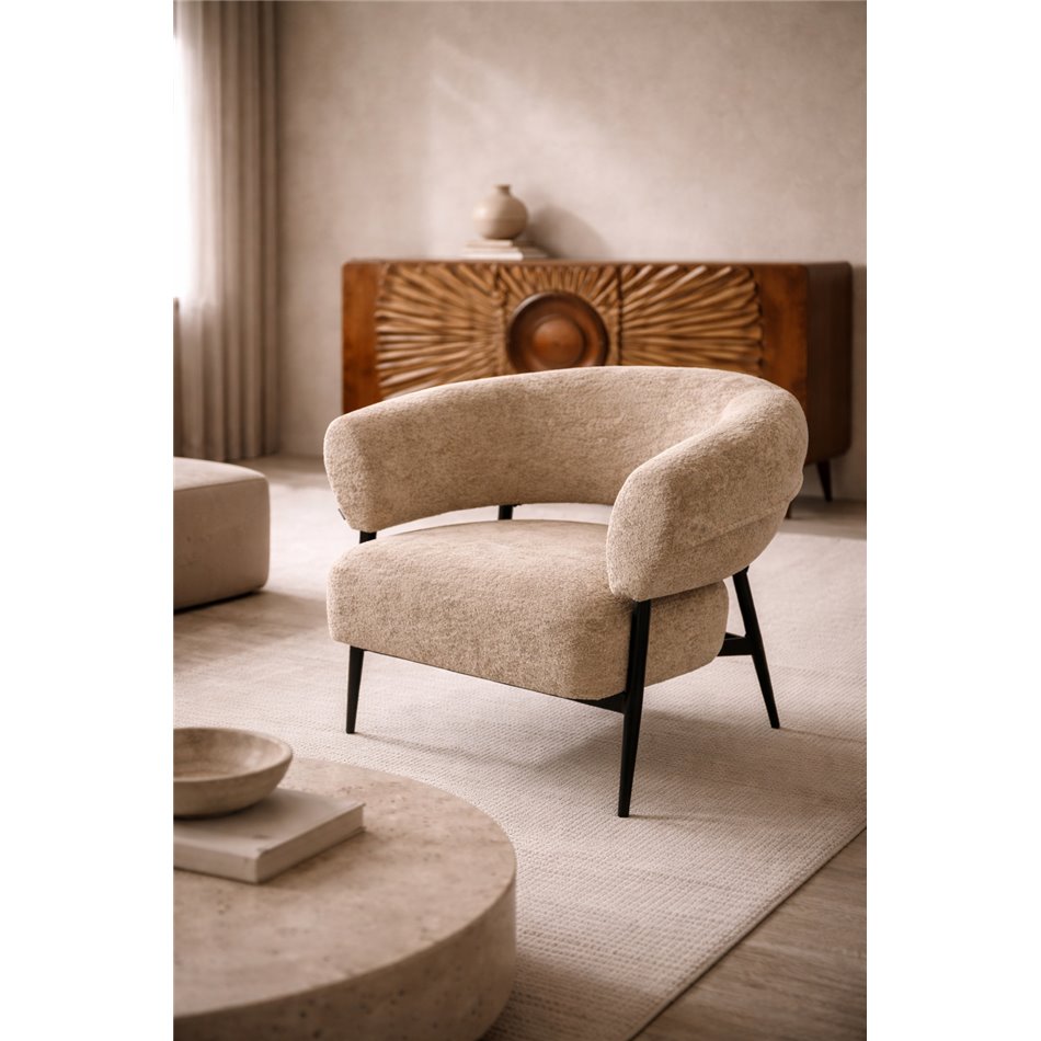 Кресло для отдыха Davor, бежевый 18, H71x82x74cm, высота сиденья 45cm