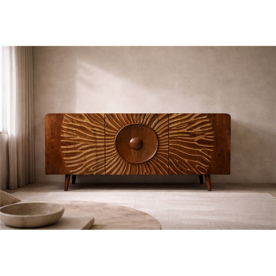 Sideboard Verde Brown, mango wood/MDF, H75x38x160cm