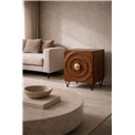 Side table Bailey ST L BR, mango wood/MDF/metal, 45x40cm H55cm