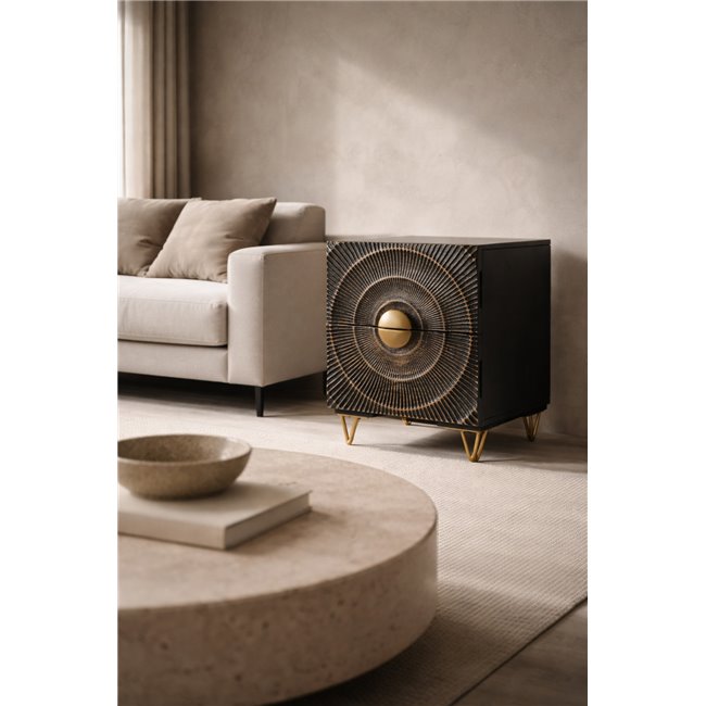 Side table Bailey ST L, mango wood/MDF/metal, 45x40cm H55cm