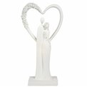 Deco figurine Flower Heart, white, H30x7x15.5cm