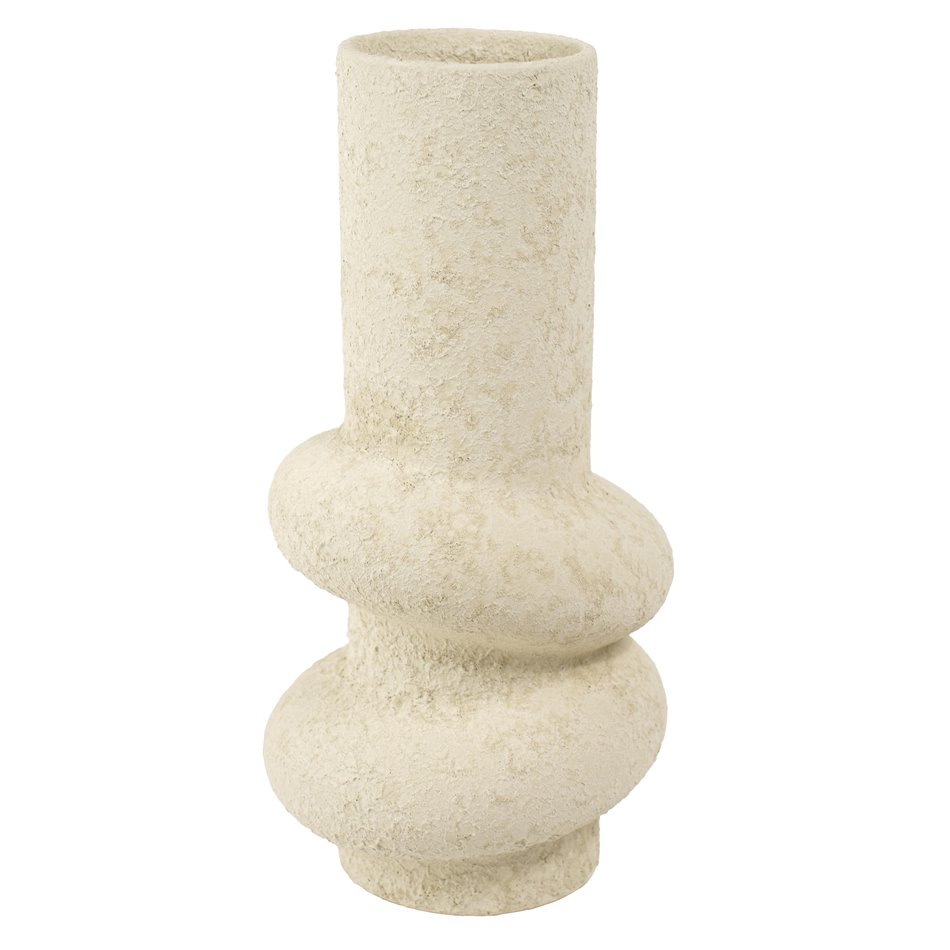 Vase Ring, beige, ceramics, H31cm, D15cm