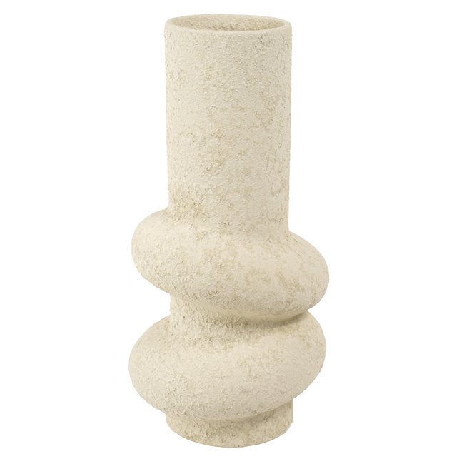 Vase Ring, beige, ceramics, H31cm, D15cm