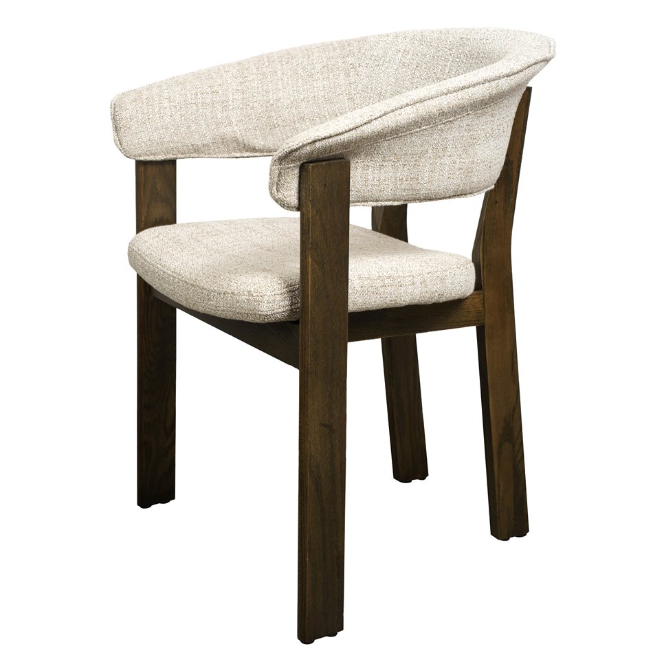 Dining chair Sesil, taupe/brown, H80x59x57cm, sH48cm