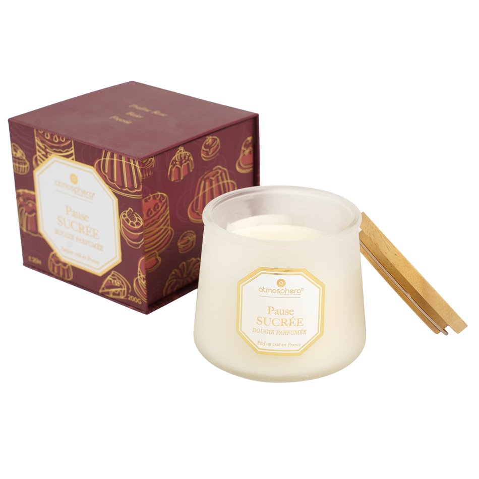 Candle in glass jar Elisa Sucr, 200g, H8.3cm, D9.1cm