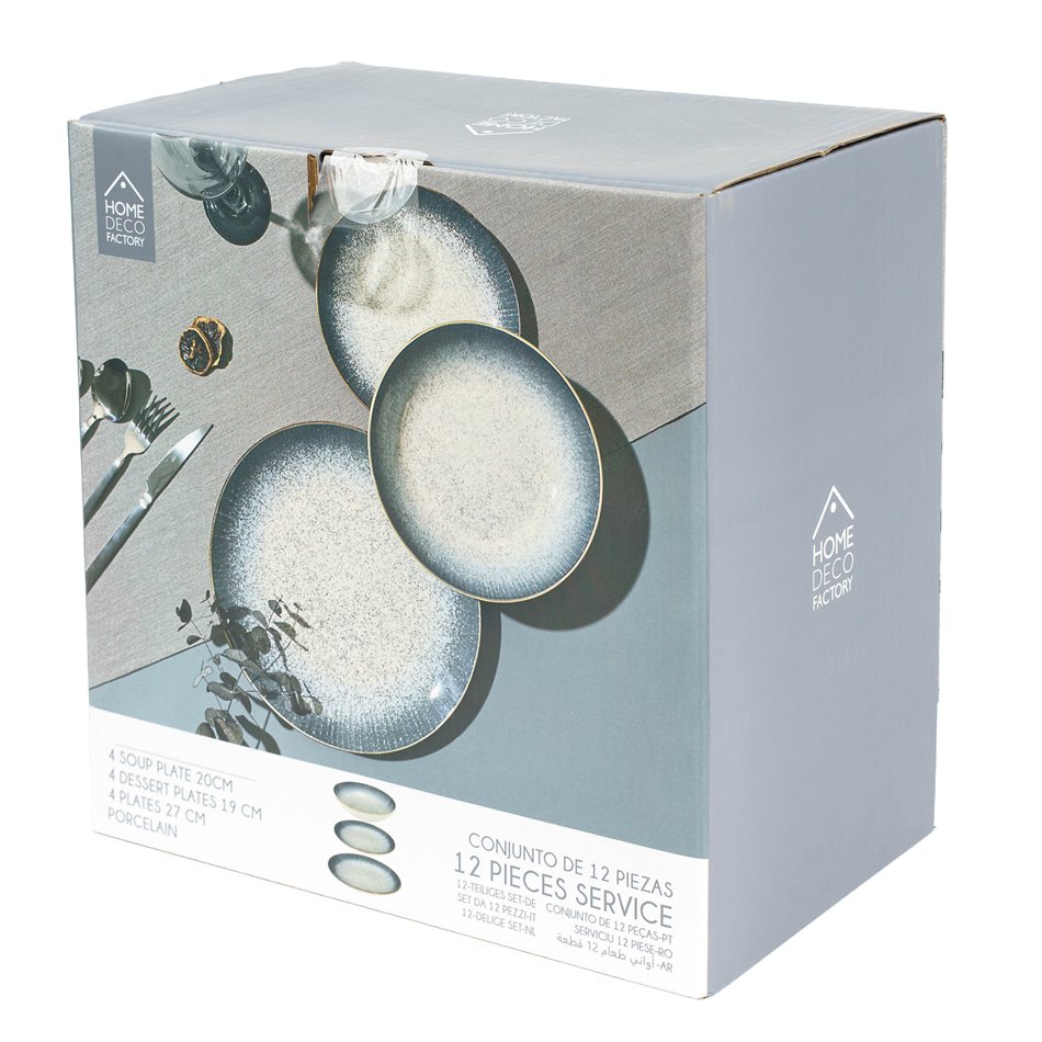 Dish set Elysia, for 4 person, 12 pcs., D26.5cm/D20cm/D19cm