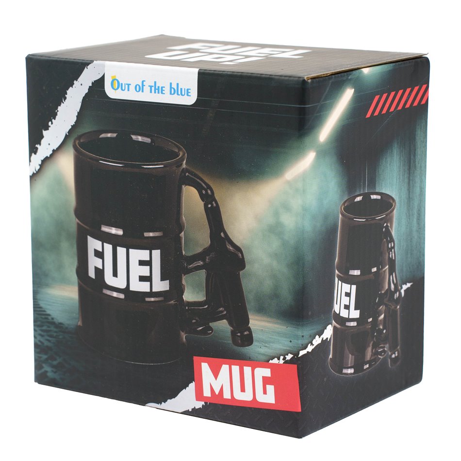 Mug Fuel, in gift box, black/white, 360ml, H11.5cm, D8cm