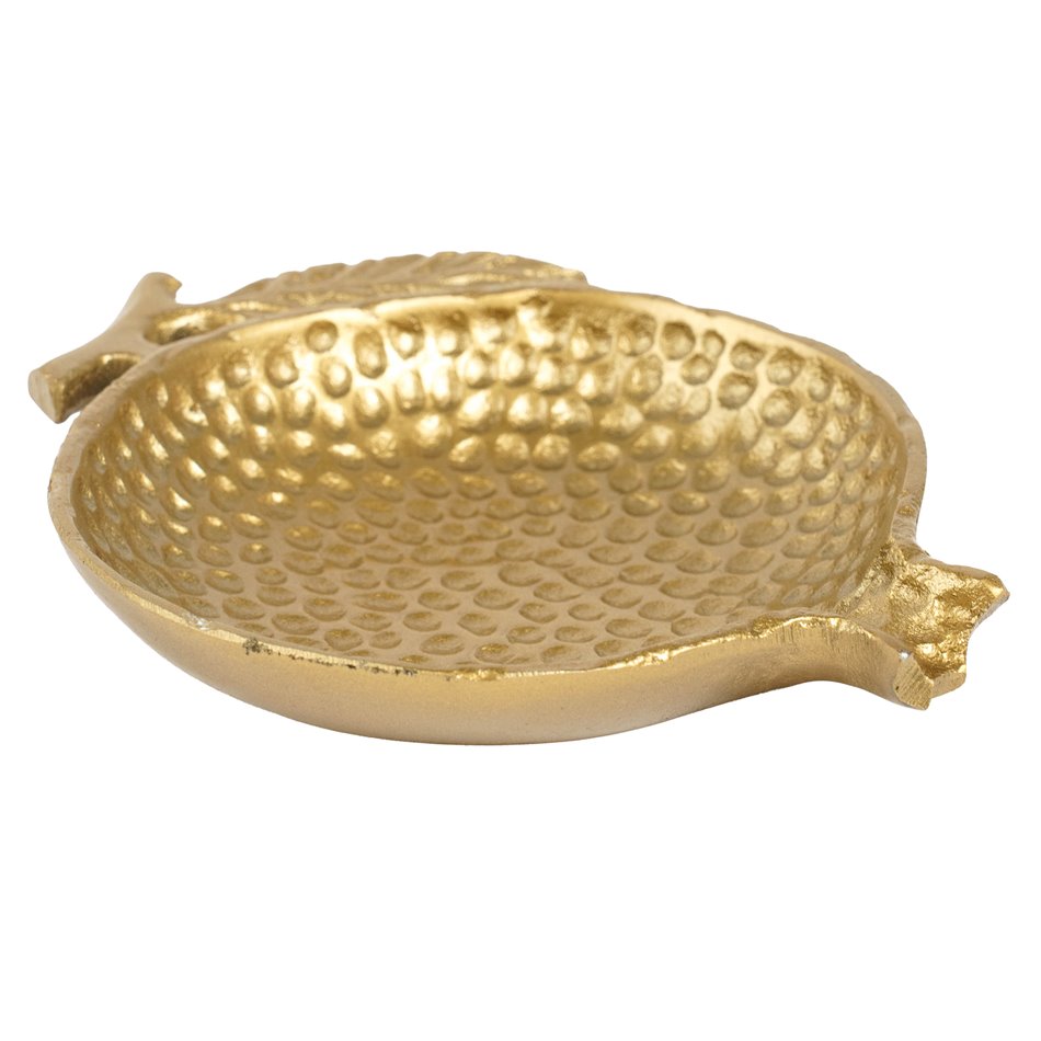 Decorative tray Janna brass antique, metal, gold color, 18x15cm H3cm