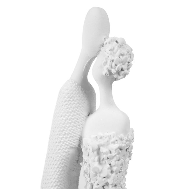 Deco figurine Flower Heart, white, H32x8.5x8.5cm