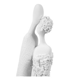 Deco figurine Flower Heart, white, H32x8.5x8.5cm