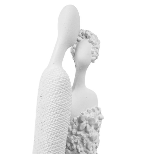 Deco figurine Flower Heart, white, H32x8.5x8.5cm