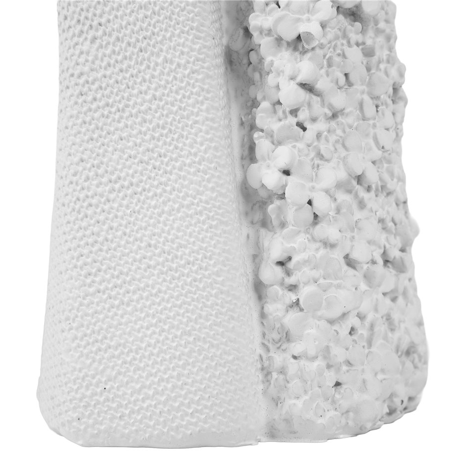 Deco figurine Flower Heart, white, H32x8.5x8.5cm