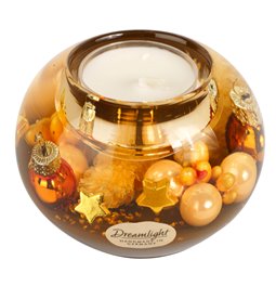 Candle holder Cozy Night, brown, glass, H6cm, D8cm