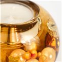 Candle holder Cozy Night, brown, glass, H6cm, D8cm