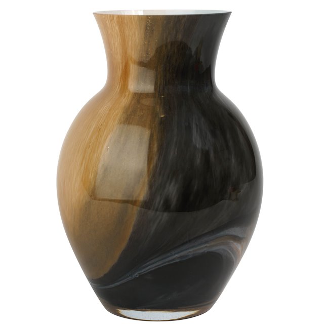 Vase Draga, brown, glass, H26cm, D18.5cm