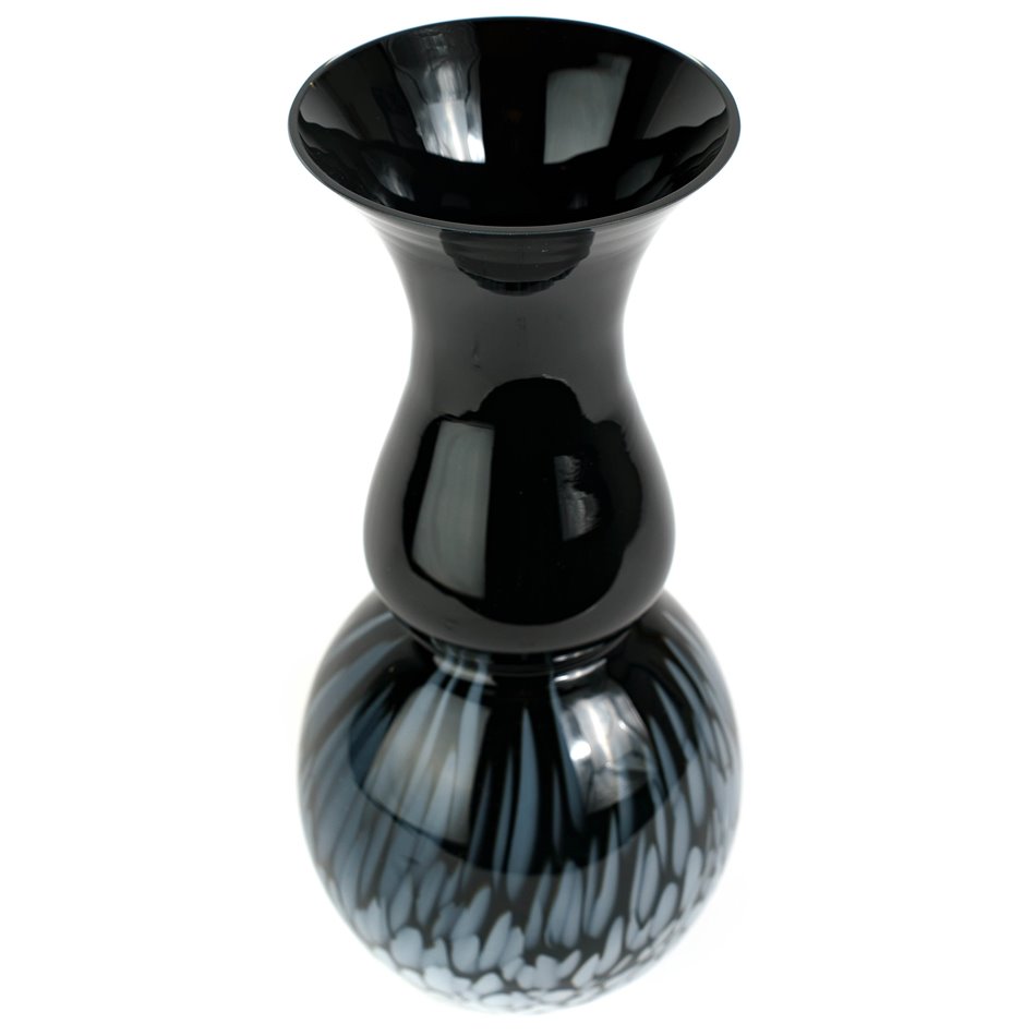 Vase Remy, black, glass, H36.5cm, D17cm