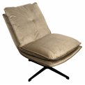 Armchair Zarra 009, brown, rotatable 360 degrees, H87x70x96cm, seat height 45cm