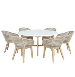 Садовый стол Tallara 150, древесина акации/терраццо, D150cm H76cm