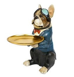 Dekoratīva figūra Dog with plate, H51x36.5x21.5cm