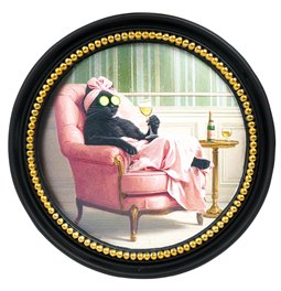 Sienas dekors Black cat in pink, D21.5x2cm