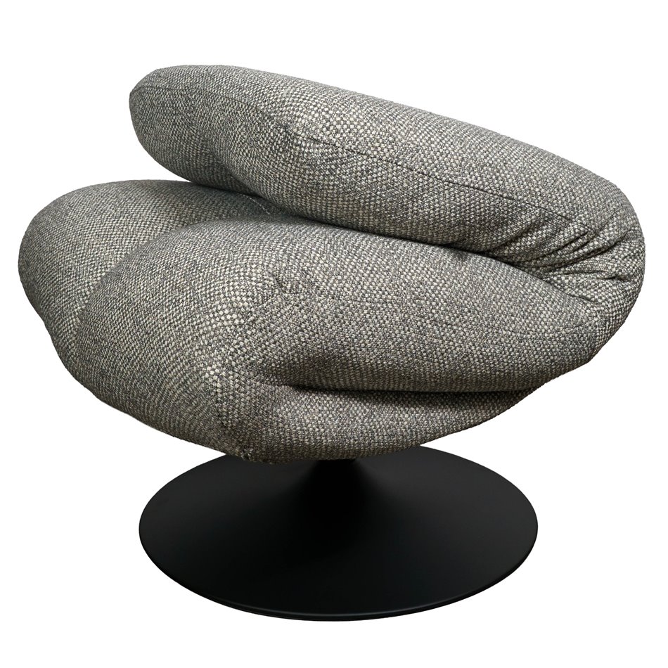Atpūtas krēsls Valio 06, pelēks, grozāms 360 grādos, H98x92x71.5cm, sēdvirsmas augstums 52cm
