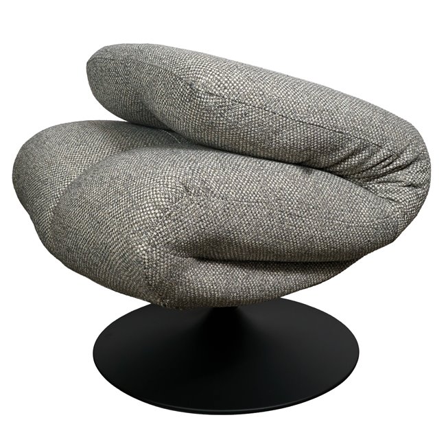 Atpūtas krēsls Valio 06, pelēks, grozāms 360 grādos, H98x92x71.5cm, sēdvirsmas augstums 52cm