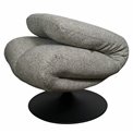 Atpūtas krēsls Valio 06, pelēks, grozāms 360 grādos, H98x92x71.5cm, sēdvirsmas augstums 52cm