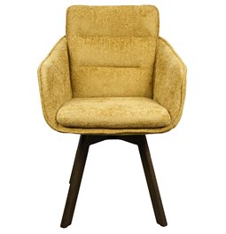 Pusdienu krēsls Sarroka 7, brūns/dzeltens, grozāms 360 grādos, H87x57x59.5cm, sēdvirsmas augstums 50cm