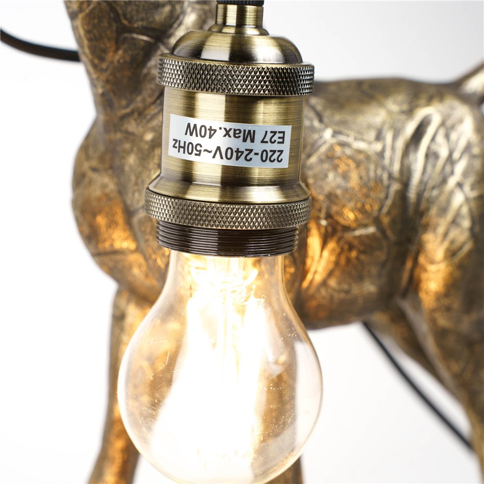 Настольная лампа Giraffe with lamp, черный/золотой цвет, H50x26x13cm, E27 40W(MAX)