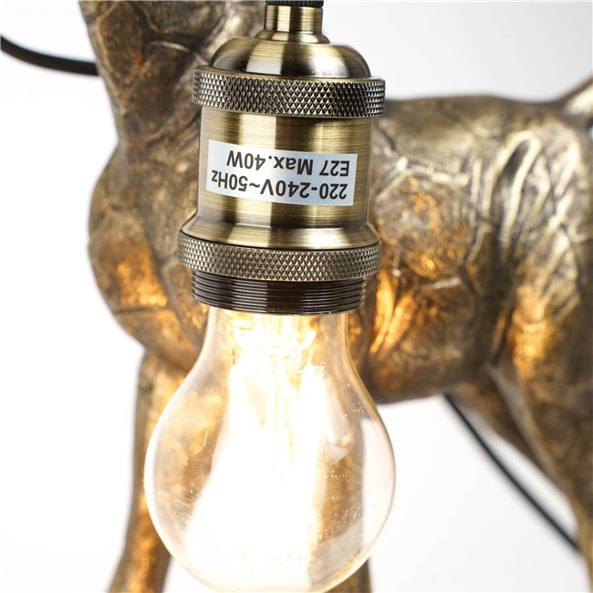 Настольная лампа Giraffe with lamp, черный/золотой цвет, H50x26x13cm, E27 40W(MAX)