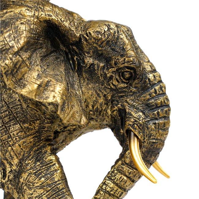 Декоративная фигурка Elephant with tray, черный/золотой цвет, H22.5x26x17cm