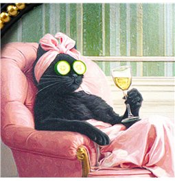 Sienas dekors Black cat in pink, D21.5x2cm