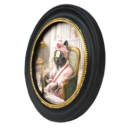 Sienas dekors Black dog in pink, D26x2cm