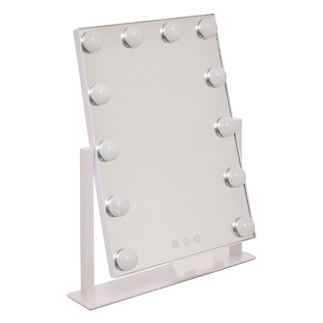 Mirror Holly, white, H43x35x7cm, LED 10W, 750lm