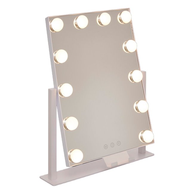 Mirror Holly, white, H43x35x7cm, LED 10W, 750lm