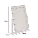 Mirror Holly, white, H43x35x7cm, LED 10W, 750lm