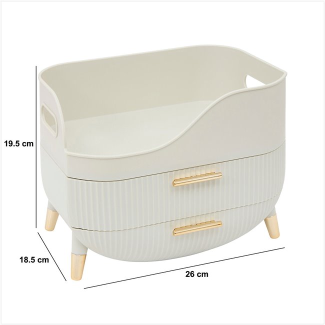 Organizators Alba, bēšs/zelta krāsā, H19.5x26x18.5cm