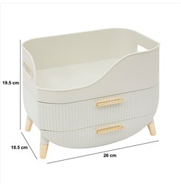 Organizators Alba, bēšs/zelta krāsā, H19.5x26x18.5cm