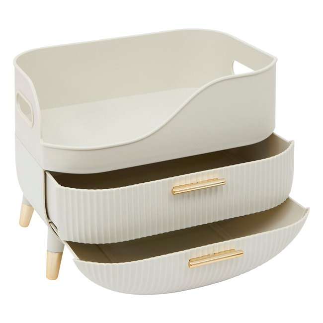 Organizators Alba, bēšs/zelta krāsā, H19.5x26x18.5cm