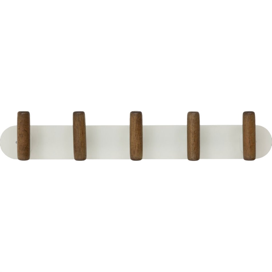 Wall rack Cassie x5, metal/wood, H7.5x40x5.2cm