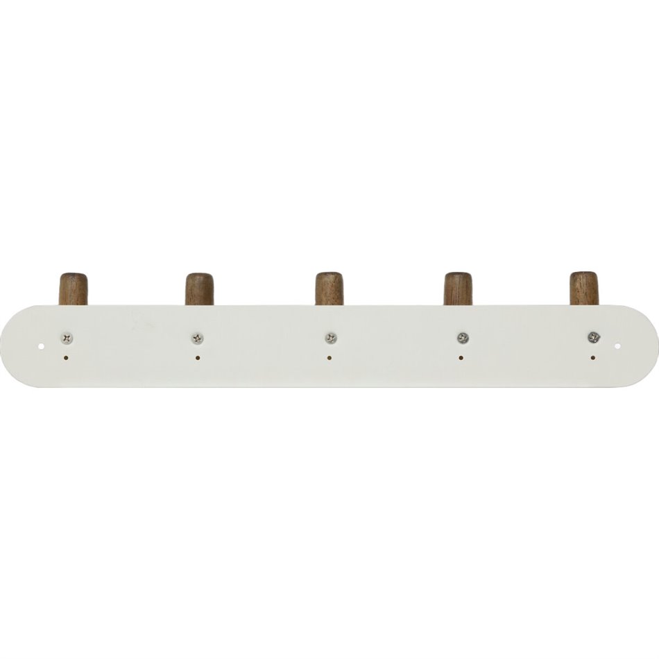 Wall rack Cassie x5, metal/wood, H7.5x40x5.2cm