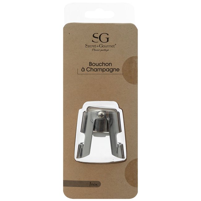 Champagne stopper, stainless steel, H3.7x5.5x4cm