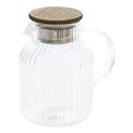 Tējkanna ar filtru Ivy, stikls/tērauds/akācijas koks, 1.6L, H19x17.5x12.9cm