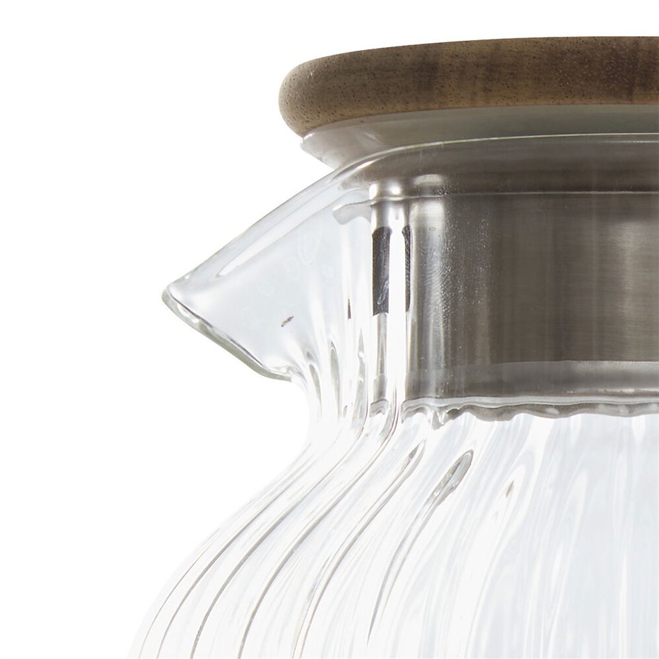 Tējkanna ar filtru Ivy, stikls/tērauds/akācijas koks, 1.6L, H19x17.5x12.9cm