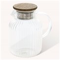Tējkanna ar filtru Ivy, stikls/tērauds/akācijas koks, 1.6L, H19x17.5x12.9cm
