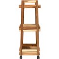 Wheels trolley, 3 stores, acacia wood/MDF, H84.5x40x30.5cm