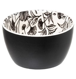 Uzkodu trauku komplekts ar 3 bļodiņam un bambusa paplāti Floral, H10x31x10cm